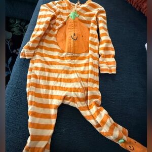 Old Navy Orange Striped Pumpkin Footie